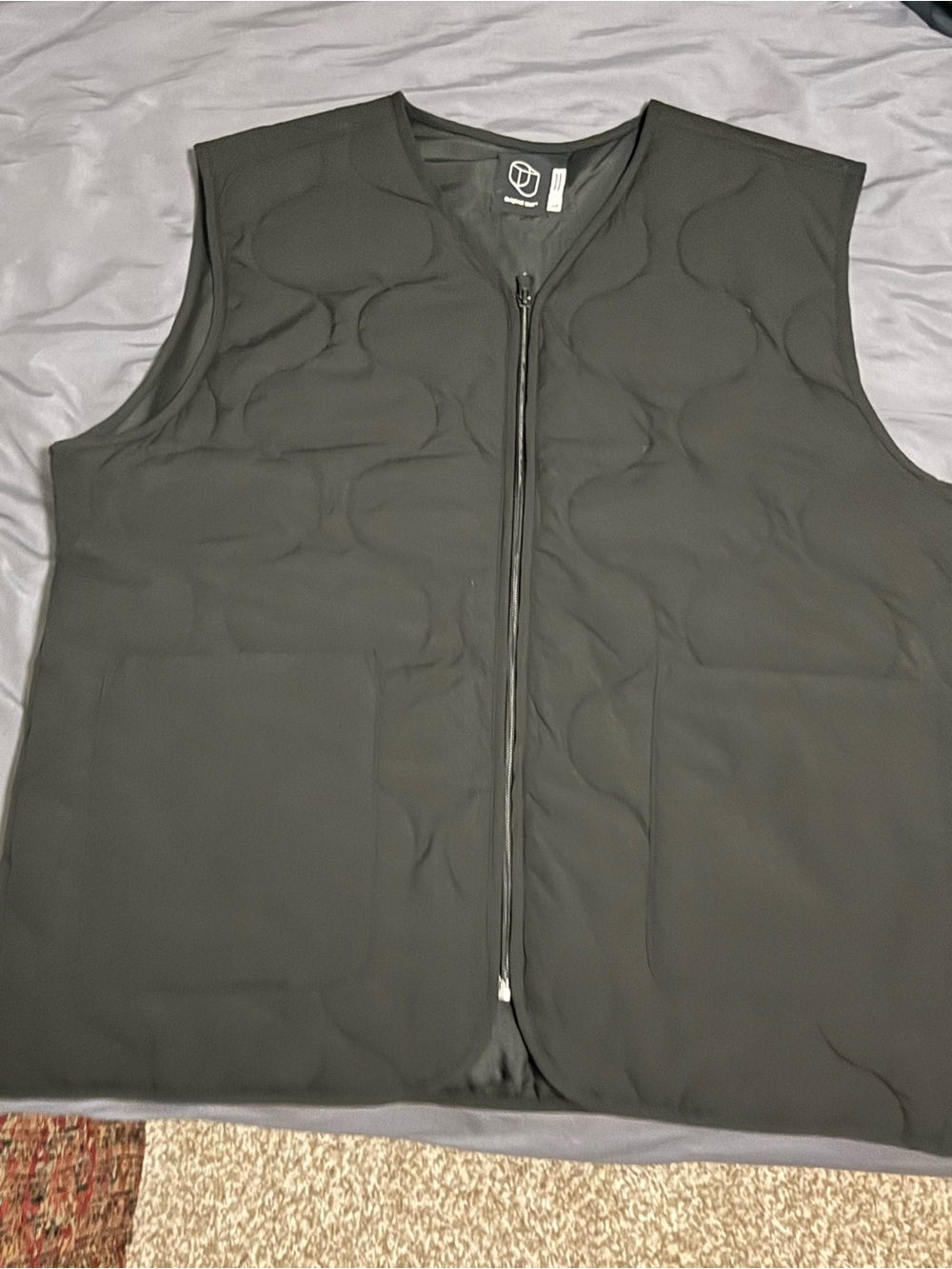 Original Use Black Quilted Zip-Front Men's Vest